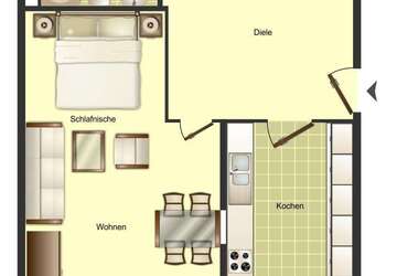 Wohnung Aachen Forst - 1 Zimmer, 43 m&sup2;, 469&euro; | Angebot:27317523